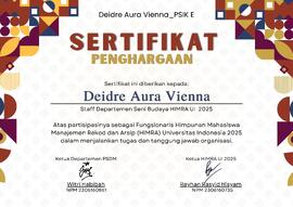 Sertifikat Himpunan Mahasiswa Manajemen Rekod dan Arsip