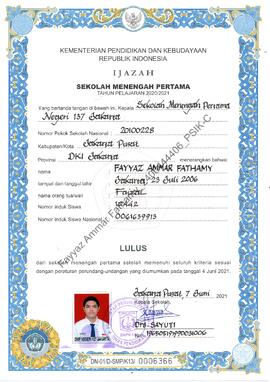 Ijazah Bukti Kelulusan SMP
