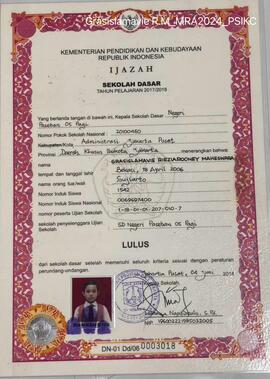 Ijazah SD Grasislamavie