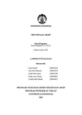 Tugas Finalisasi Program Kesadaran Arsip