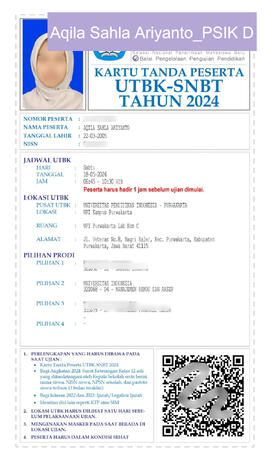 Kartu Peserta UTBK 2024