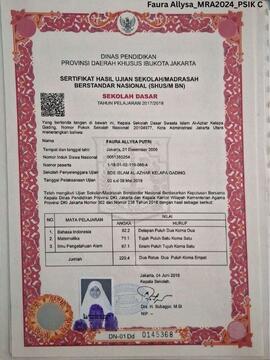 Sertifikat Hasil USBN