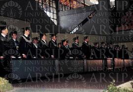 Suasana panggung balairung UI pada saat acara Wisuda dan Penerimaan Mahasiswa Baru