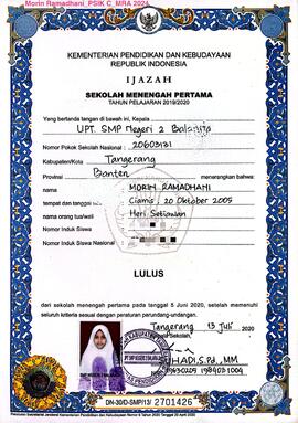 Ijazah SMP
