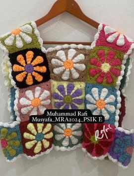 Cardigan Crochet bermotif Retro Bunga Daisy Tahun 2025