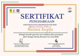 Sertifikat Pengajar Rumah Belajar/Rumah Citra (Rumcit)