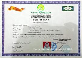 Sertifikat Tahfidz