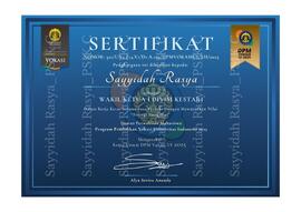 Sertifikat Kepengurusan 2025 Sayyidah Rasya