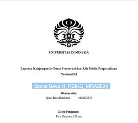 Laporan Kunjungan Perpustakaan Nasional